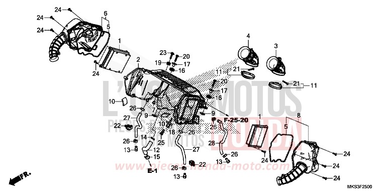 LUFTFILTER von Africa Twin Mechanik DARKNESS BLACK METALLIC (NH463) von 2020